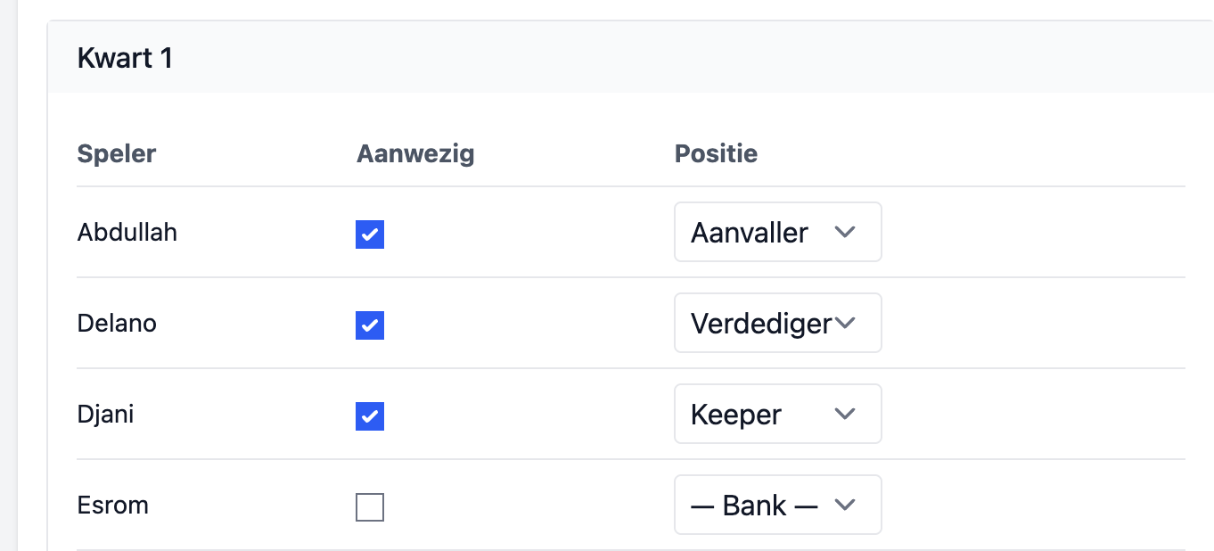 Aanpassen opstelling